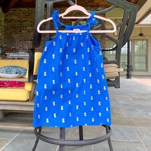 🍍🍍Blue sleeveless dress w/ gold foil pineapples